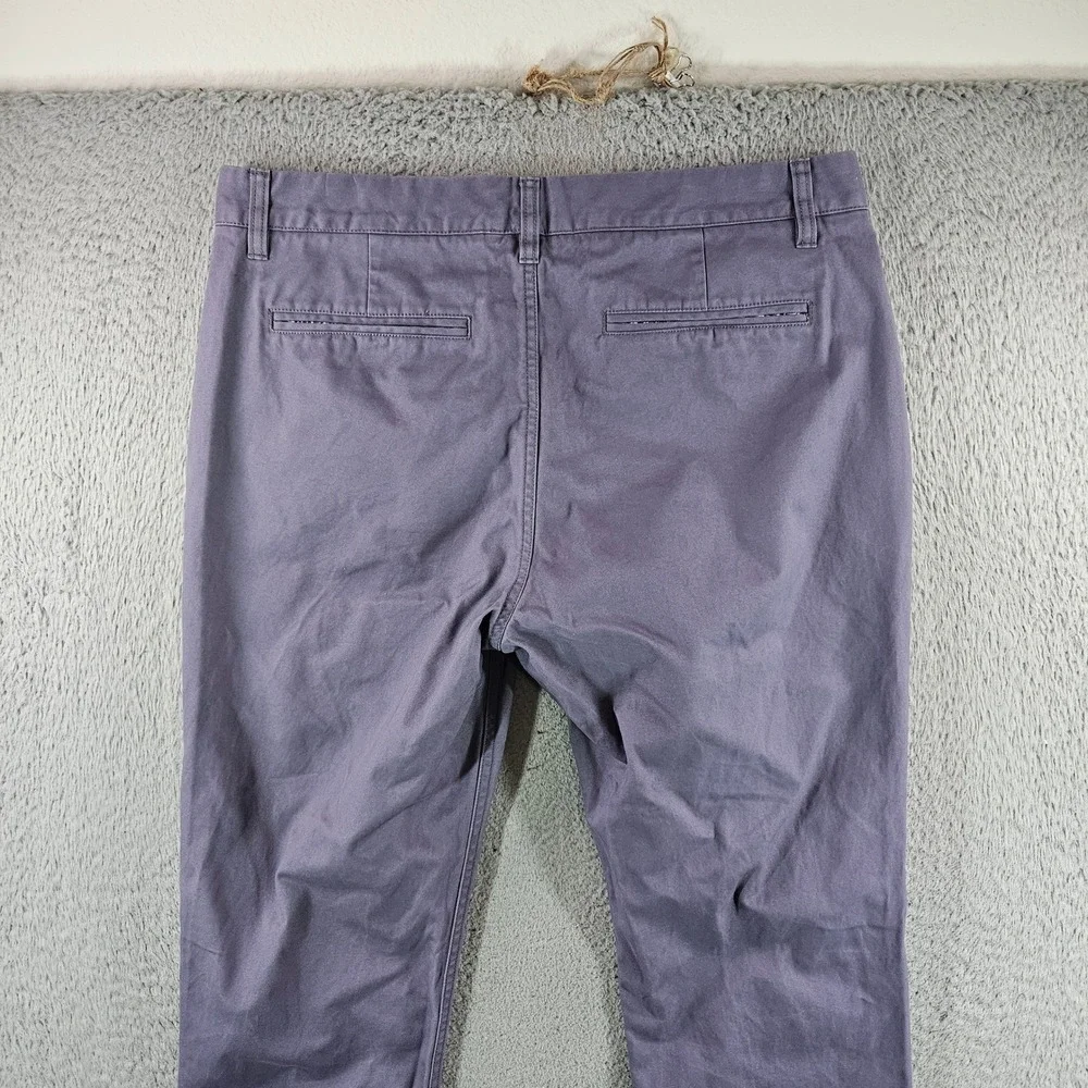 Bonobos Mens Slim Fit Washed Chino Pants Purple Gray 33x32 Casual Trousers
